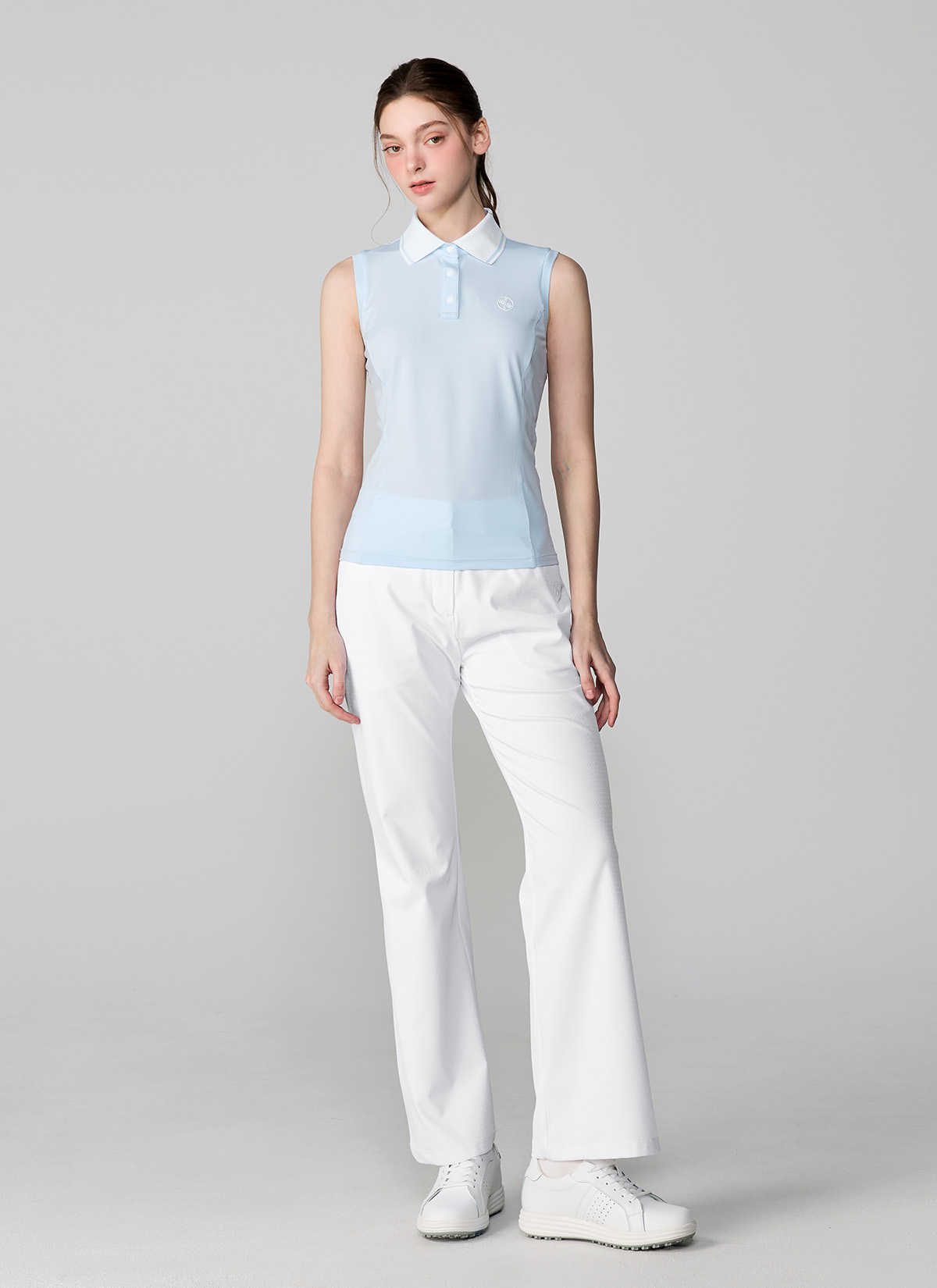 Color Block Collar Sleeveless Polo Shirt