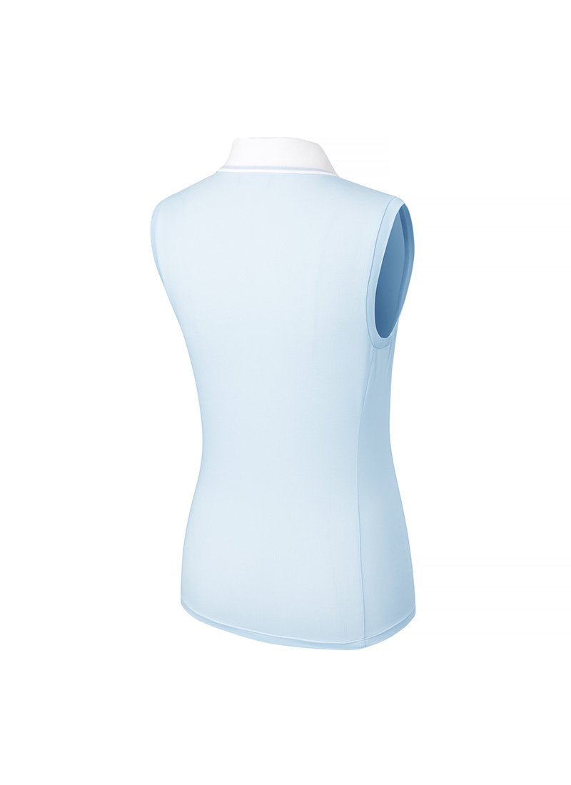 Color Block Collar Sleeveless Polo Shirt
