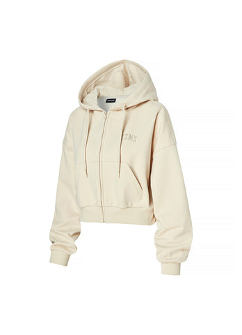 Warm Cotton Crop Hood Zip-up