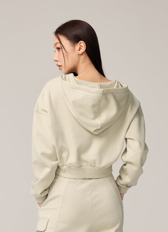 Warm Cotton Crop Hood Zip-up