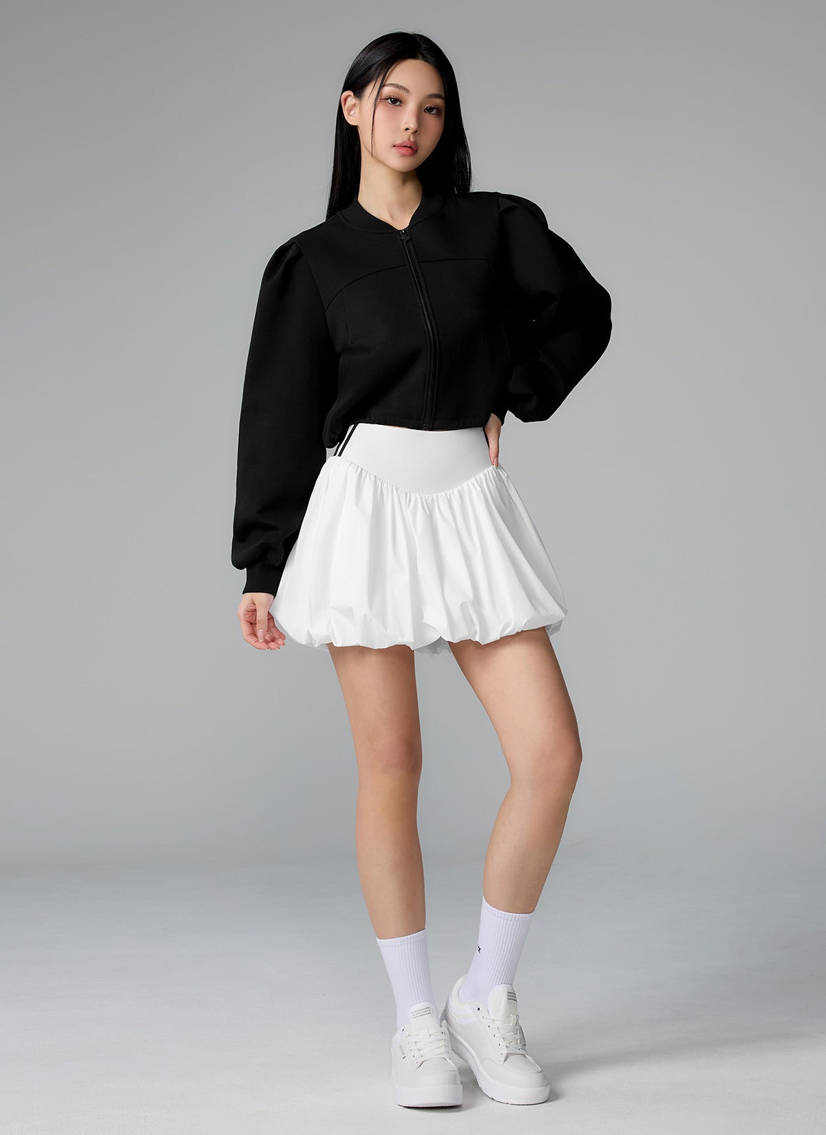 Volume Puff Zip Up Sports Jacket