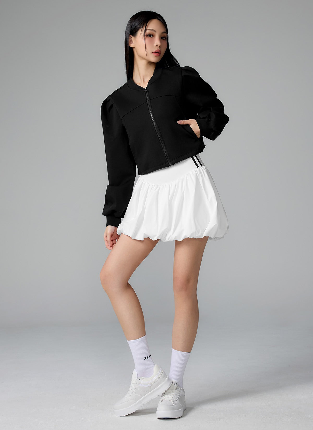 Volume Puff Zip Up Sports Jacket