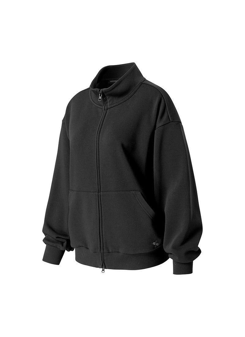 Soft Cotton Highneck Zip Up Sports Jacket