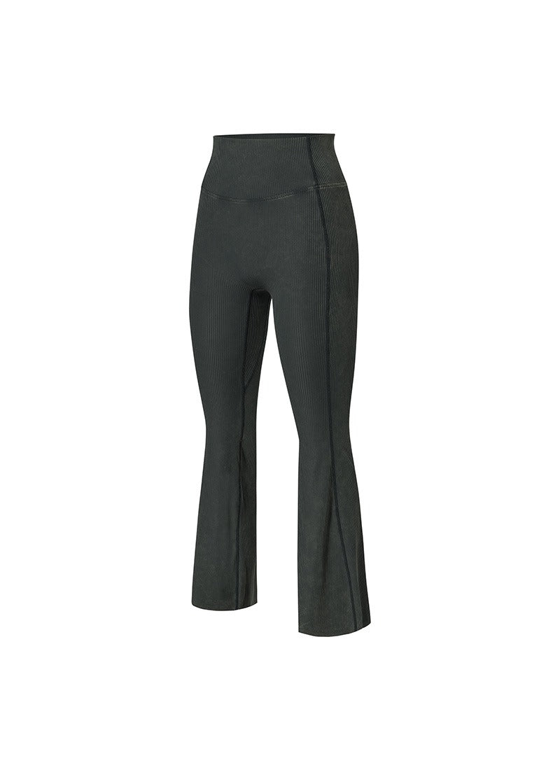Washing Ribbed Flare Bootcut Sports Leggings