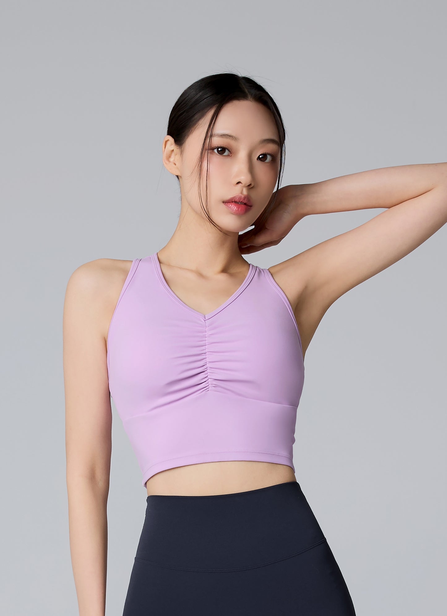 Black Label Signature Power Rise Shirring Crop Top