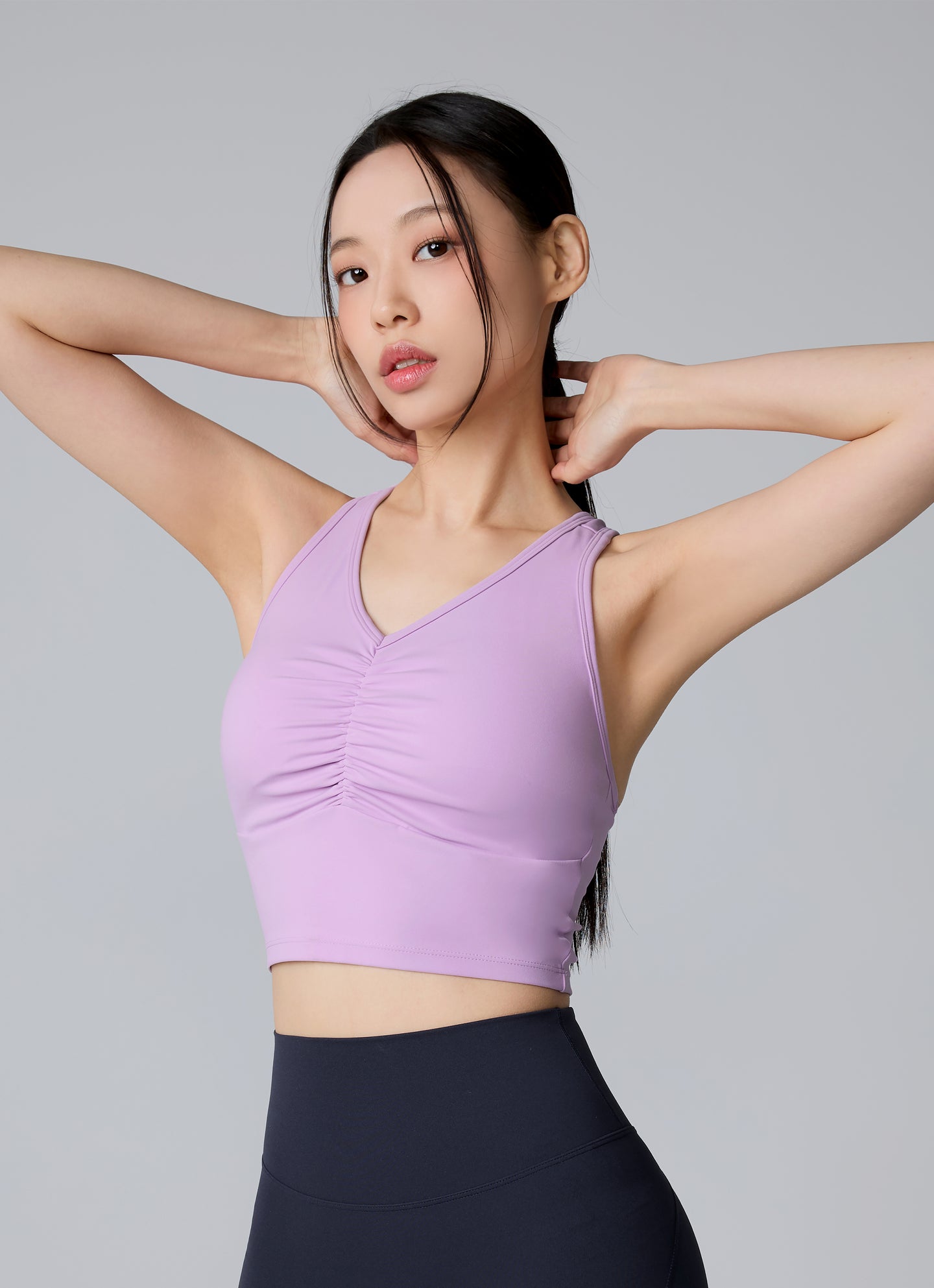Black Label Signature Power Rise Shirring Crop Top