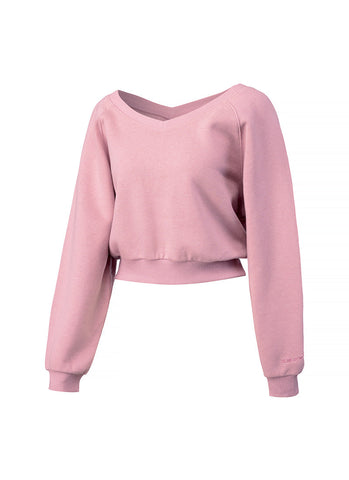 Softly Napping V-neck Crop Swear Shirts