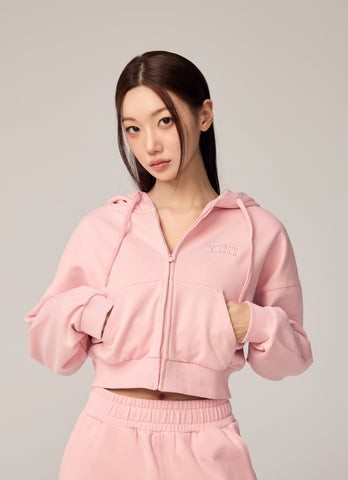 Warm Cotton Crop Hood Zip-up