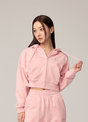 Warm Cotton Crop Hood Zip-up