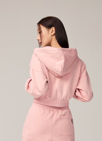 Warm Cotton Crop Hood Zip-up