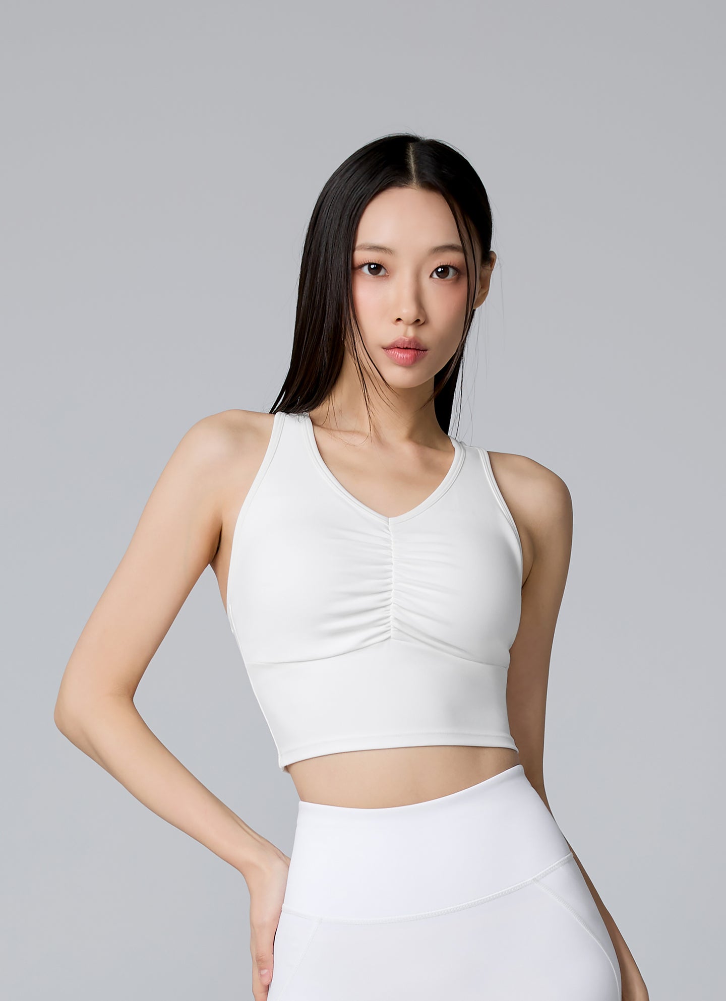 Black Label Signature Power Rise Shirring Crop Top