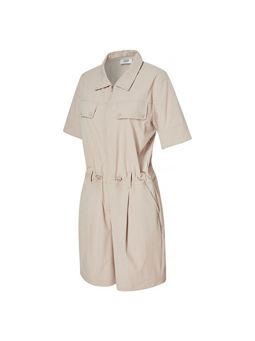 Golf Comfy Woven String Zip-Up Jumpsuit