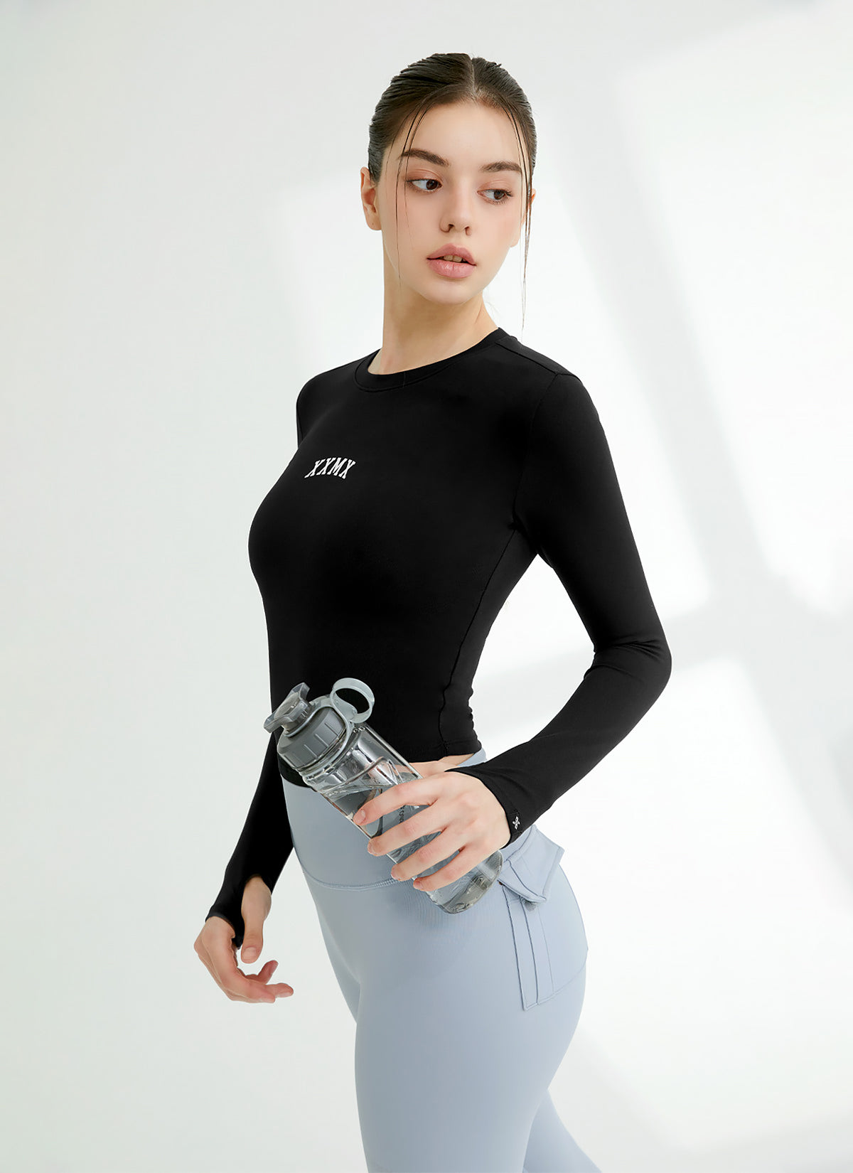 Cotton Like Finger Hole Long Sleeve