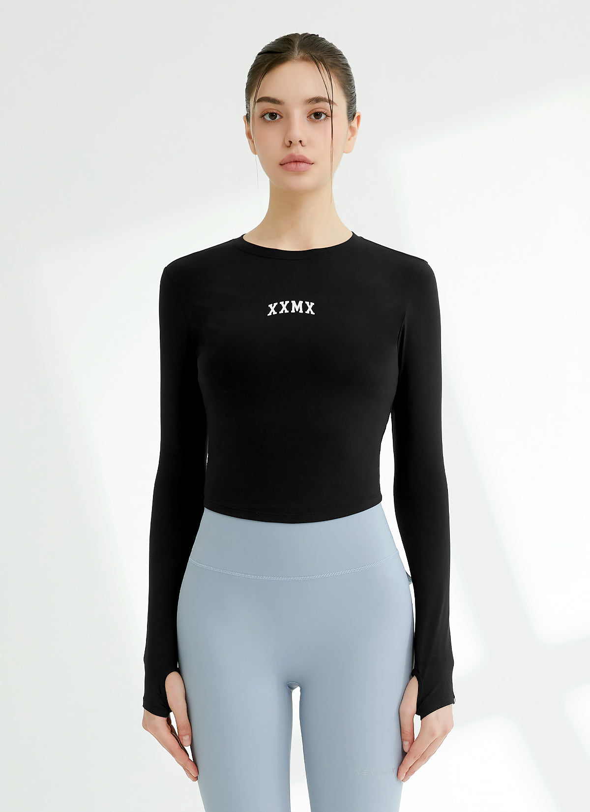 Cotton Like Finger Hole Long Sleeve