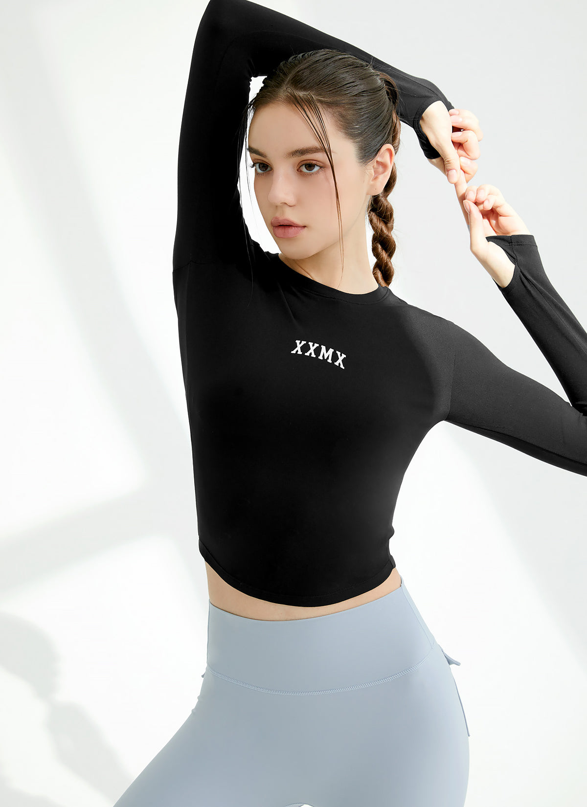 Cotton Like Finger Hole Long Sleeve
