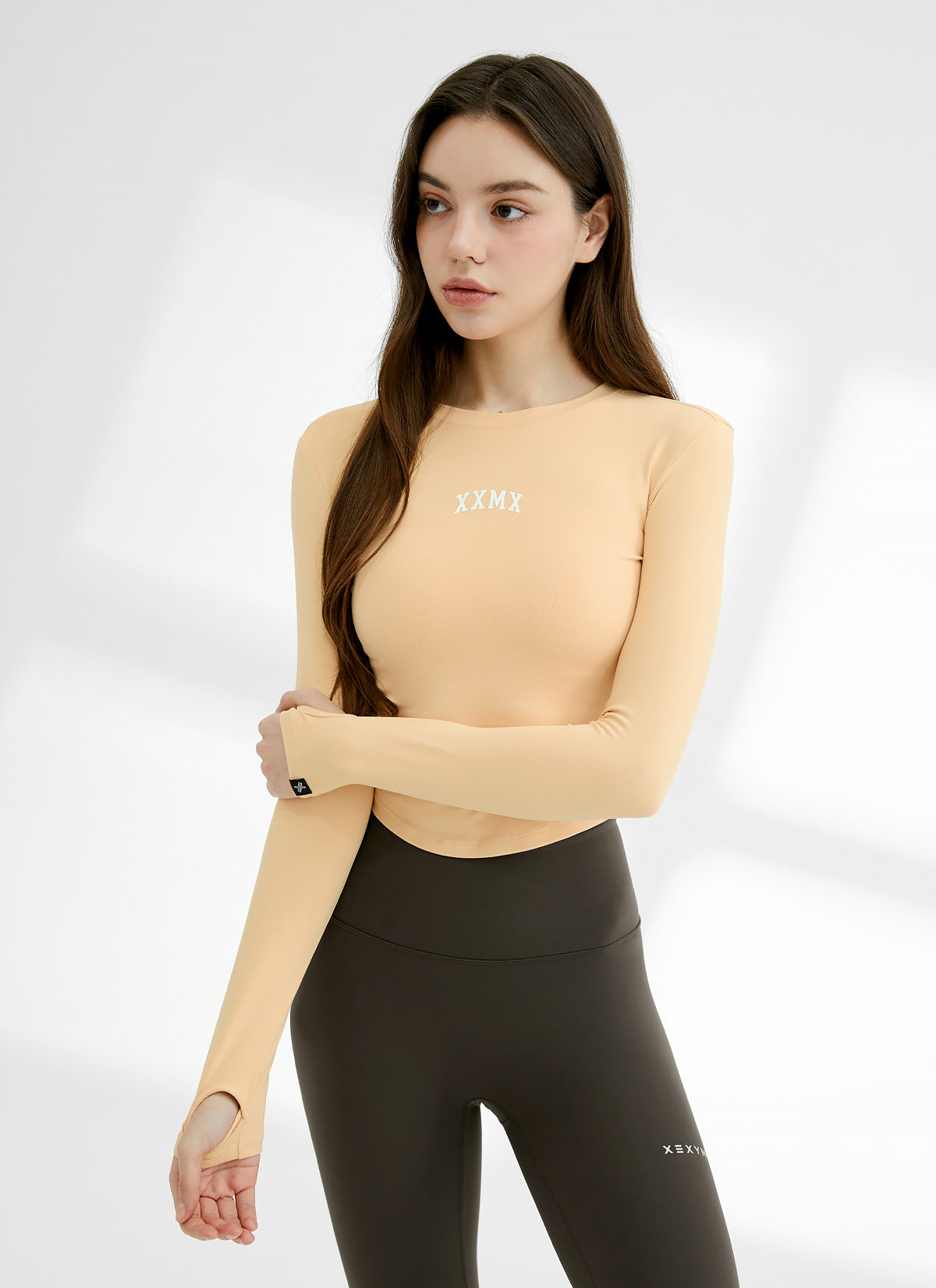Cotton Like Finger Hole Long Sleeve